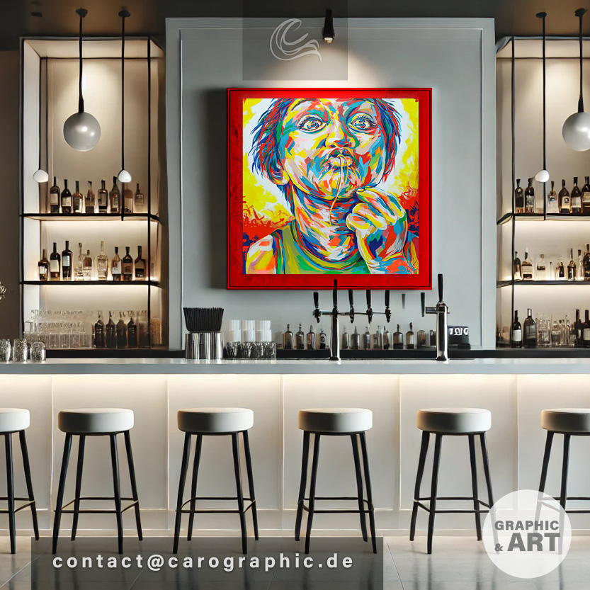 Wohnzimmerinspiration mit Pop-Art Acrylbild